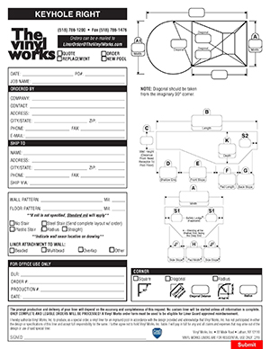 Keyhole Right Liner Order Form